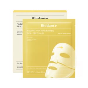 Máscara Facial Biodance Radiant Vita Niacinamide Real Deep Mask com 4 Unidades