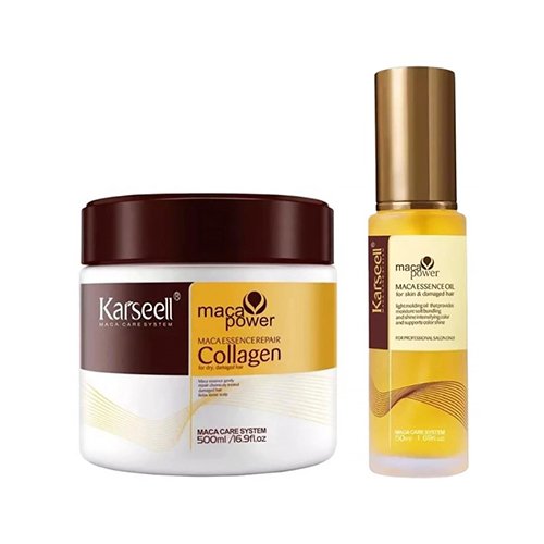Kit Karseell Collagen Hair Treatment 500mL + Maca Essence Oil 50mL