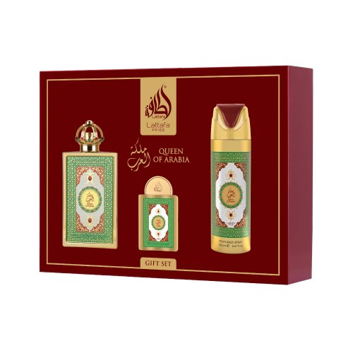 Set Lattafa Queen of Arabia Feminino 3 Peças Set Lattafa Queen of Arabia Feminino 3 Peças